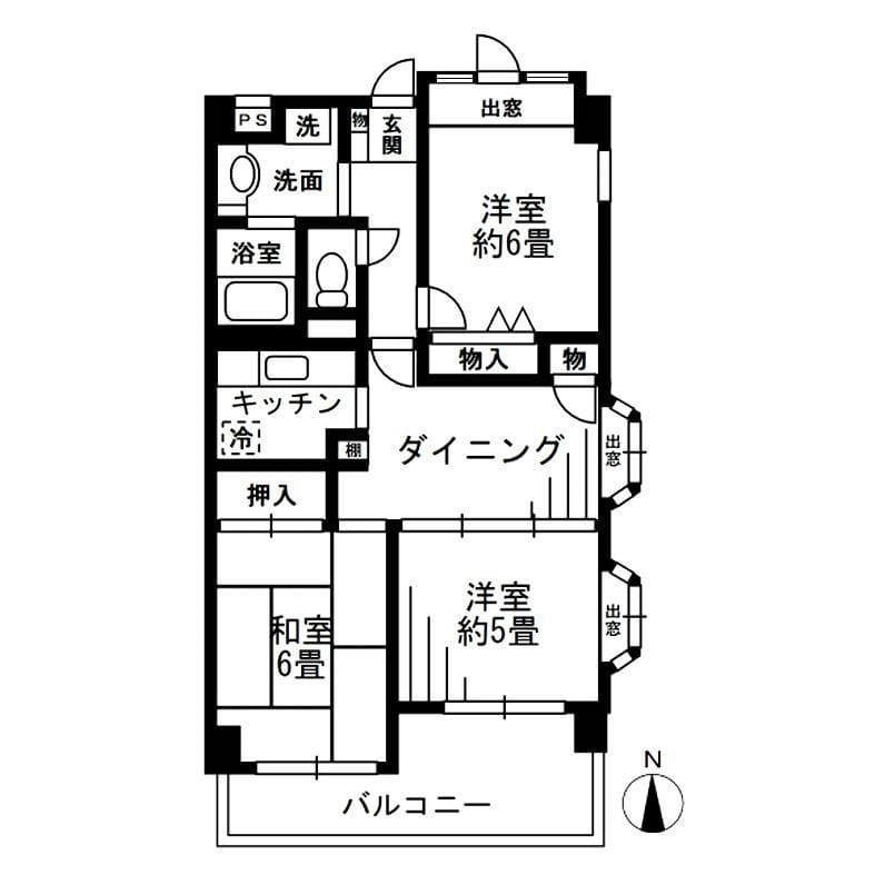 フラットサモアノ・北小金 102 間取り図