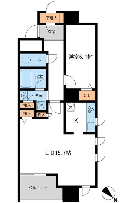 メトロタワー山下町 1201 間取り図