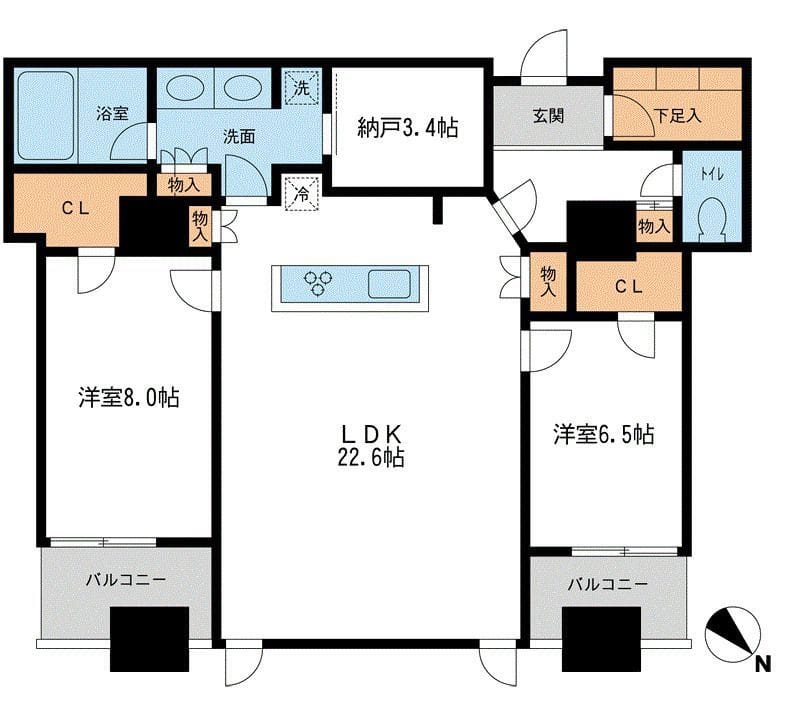 メトロタワー山下町 1702 間取り図