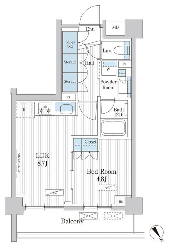 パークアクシス門前仲町テラス 501 間取り図