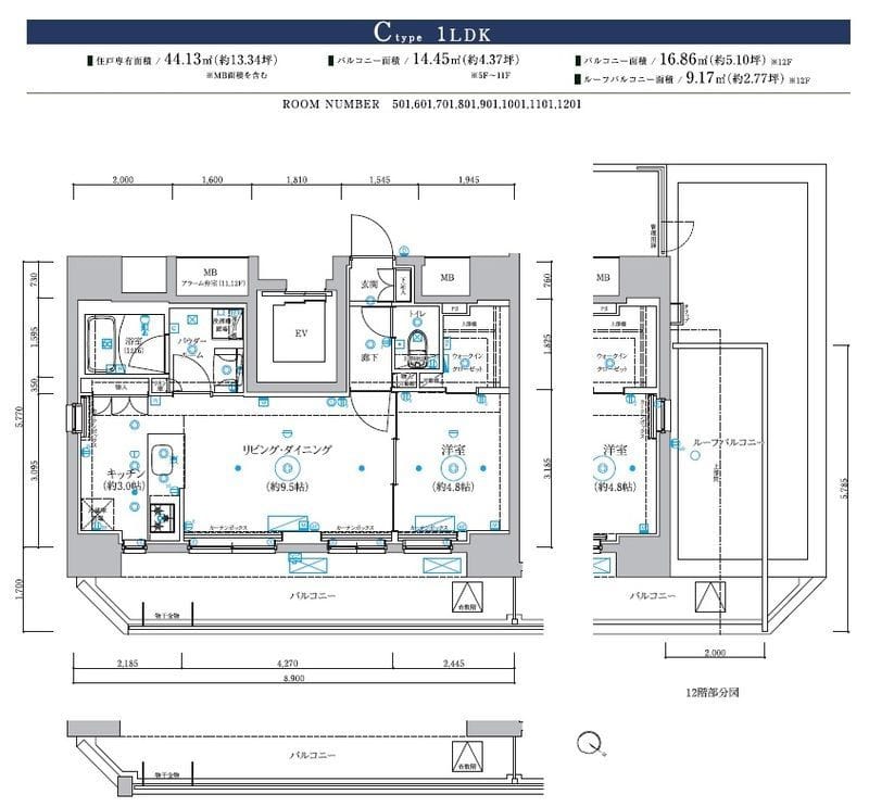 RELUXIA TOKYO EAST 801 間取り図