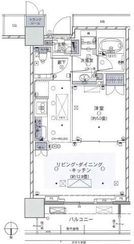 ザ・パークハウス晴海タワーズクロノレジデンス 3717 間取り図