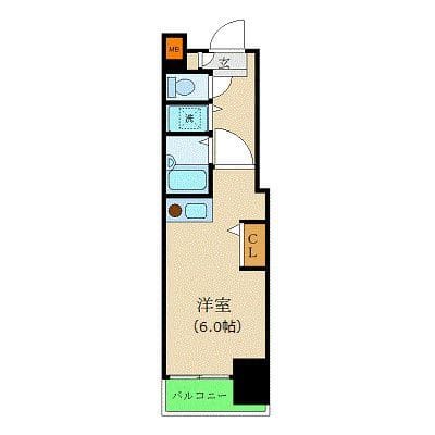 カスタリア新宿 1306 間取り図