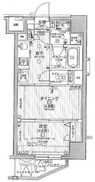 日神デュオステージ池袋 1101 間取り図