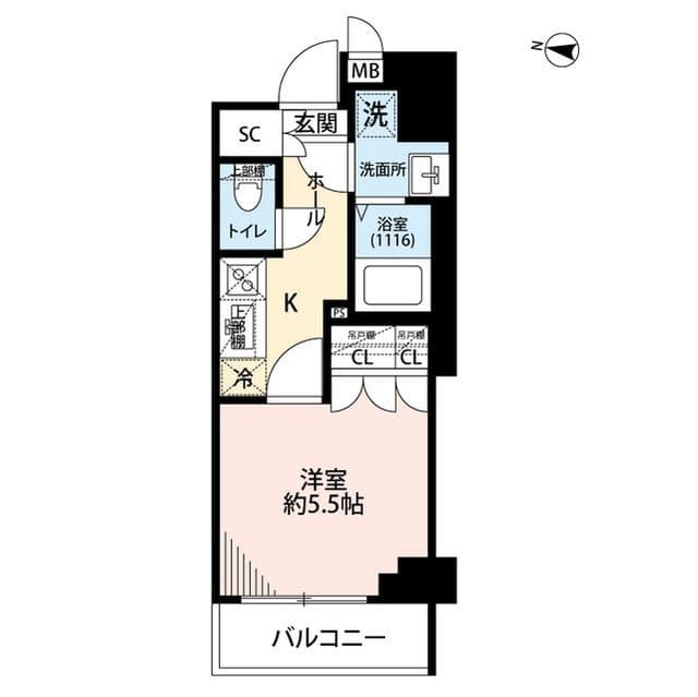プレール・ドゥーク板橋舟渡 602 間取り図