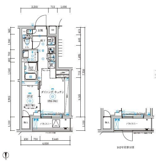 RELUXIA武蔵中原 402 間取り図