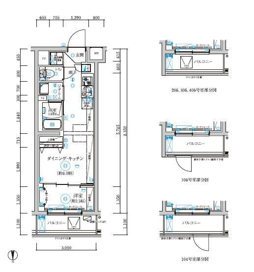 RELUXIA武蔵中原 406 間取り図