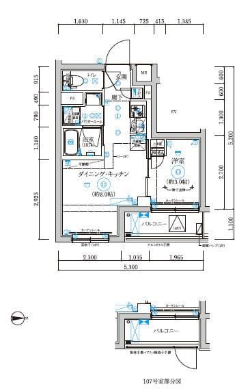 RELUXIA武蔵中原 407 間取り図