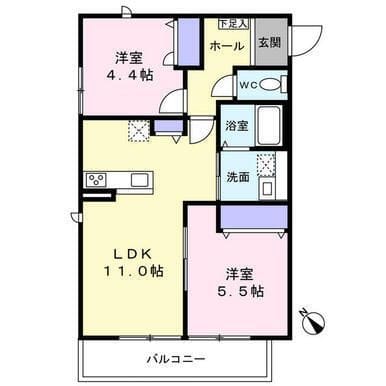 ラ・コリーナK 103 間取り図