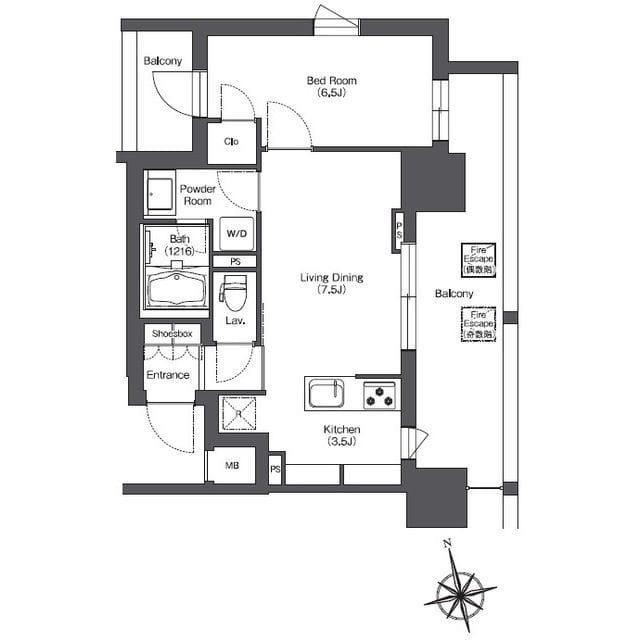 LIBR GRANT 西新宿WEST 0201 間取り図