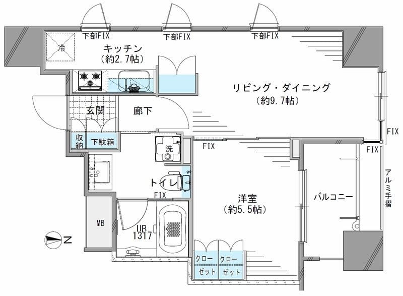 プレシス半蔵門 1103 間取り図