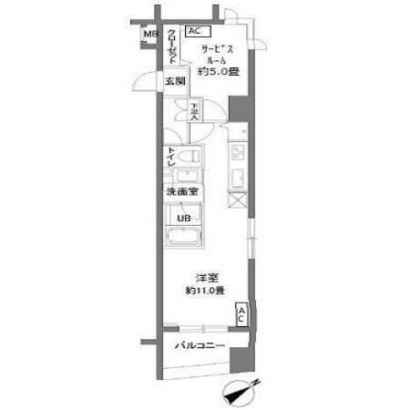 カスタリア新御茶ノ水 501 間取り図