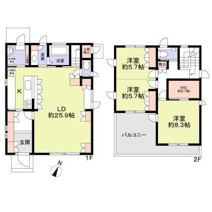 杉並区南荻窪1丁目戸建て 1 間取り図