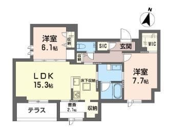 カンタービレ荻窪 101 間取り図