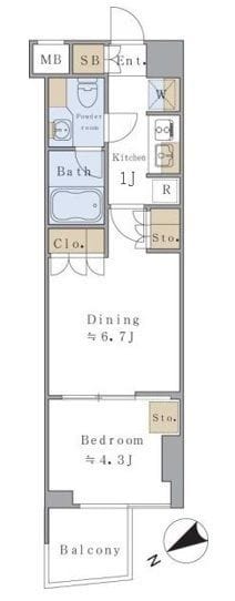 Brillia ist 千駄ヶ谷 618 間取り図
