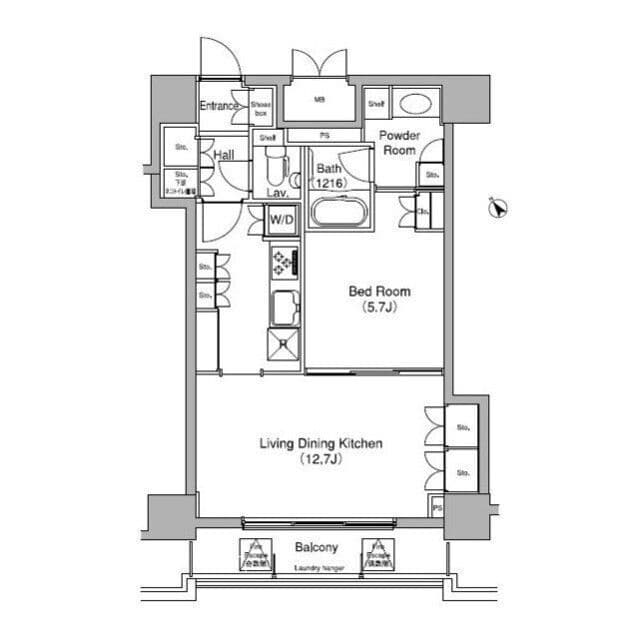 コンフォリア三宿 1302 間取り図